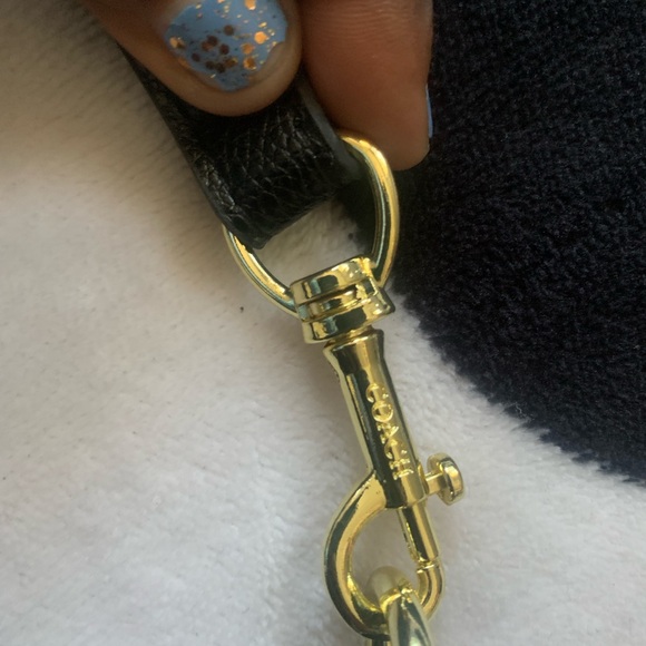 Coach Black Embossed Leather Wristlet - Picture 3 of 6